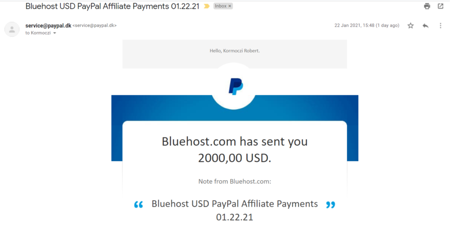 bluehost affiliate earning