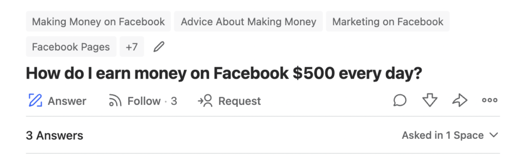 how do i earn money on Facebook 500 every day?